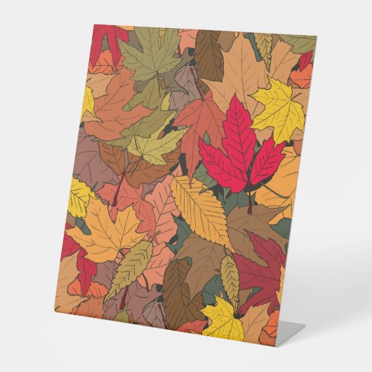 Farbige Herbstblätter Sockelschild (Vorderseite)