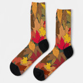 Farbige Herbstblätter Socken (Linkes Detail)