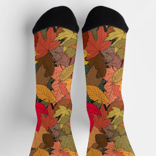 Farbige Herbstblätter Socken (Oben)