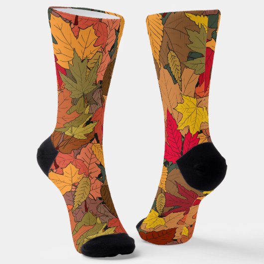 Farbige Herbstblätter Socken (Gewinkelt)