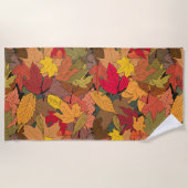 Farbige Herbstblätter Strandtuch (Vorderseite)