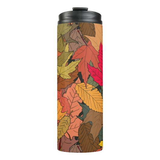 Farbige Herbstblätter Thermosbecher (Vorderseite)