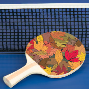 Farbige Herbstblätter Tischtennis Schläger