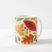 Farbige Herbstblätter und Acornmuster Kaffeetasse (VorderseiteRechts)