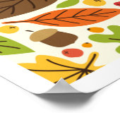 Farbige Herbstblätter und Acornmuster Poster (Ecke)