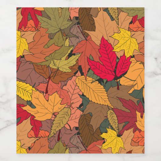 Farbige Herbstblätter Weinetikett (Einzelnes Label)