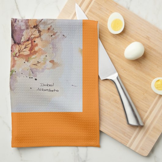 Farbige Herbstfarben Geschirrtuch (Viertel Falte)