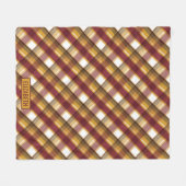 Farbige Herbstfarben Rotes Orange Kariertes Muster Fleecedecke (Vorderseite (Horizontal))