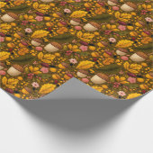 Farbige Herbstkernen, Blätter & Blume Muster Geschenkpapier (Ecke)