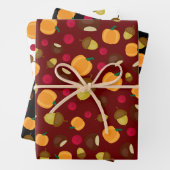Farbige Herbstkugel Pumpkin Berries Muster Geschenkpapier Set (Beispiel)