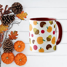 Farbige Herbstkugel Pumpkin Berries Muster Tasse