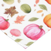 Farbige Herbstkürbisse Elegant Tischdecke (Schrägansicht)