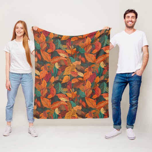 Farbige Herbstlaub Mittel Fleecedecke (Beispiel)
