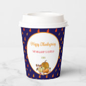 Farbige Herbstlaub Muster Erntedank Party Pappbecher (Rückseite)