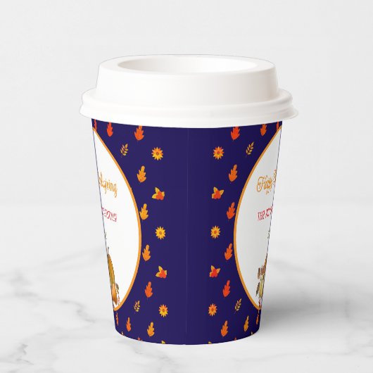 Farbige Herbstlaub Muster Erntedank Party Pappbecher (Rechts)