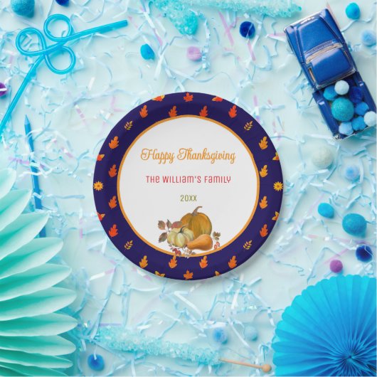 Farbige Herbstlaub Muster Erntedank Party Pappteller (Party)