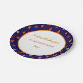 Farbige Herbstlaub Muster Erntedank Party Pappteller (Schrägansicht)