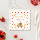 Farbige Herbstlaub Muster Erntedank Party Serviette (Beispiel)