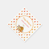 Farbige Herbstlaub Muster Erntedank Party Serviette (Ecke)