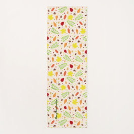 Farbige Herbstlaub und Nüsse Yogamatte