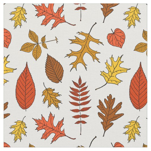 Farbige Herbstlaub Vintages Blattmuster Stoff (Nahaufnahme)