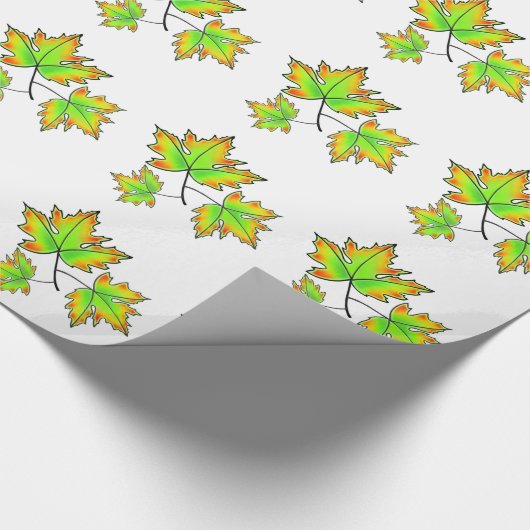Farbige Herbstlaube Ahornleaf Geschenkpapier (Ecke)