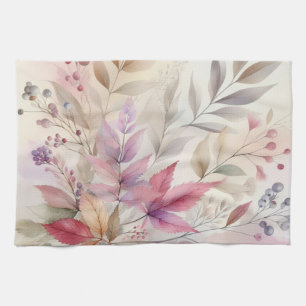 Farbige Herbstlaube Aquarellfarben, Pastellfarben Geschirrtuch