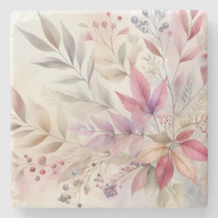 Farbige Herbstlaube Aquarellfarben, Pastellfarben Steinuntersetzer