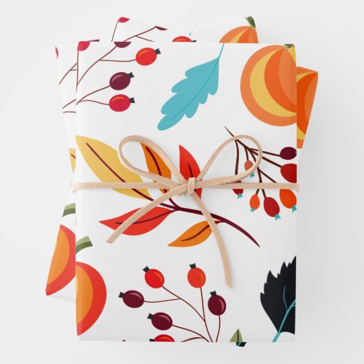 Farbige Herbstlaube Geschenkpapier Set (Beispiel)
