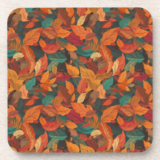 Farbige Herbstlaube Getränkeuntersetzer (Vorderseite)