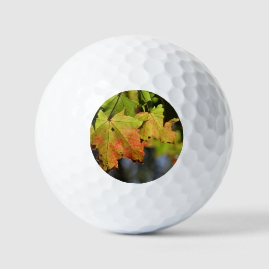 Farbige Herbstlaube Golfball (Vorderseite)