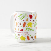 Farbige Herbstlaube individuelle Name Kaffeetasse (Vorderseite Links)