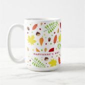 Farbige Herbstlaube individuelle Name Kaffeetasse (Links)