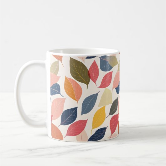 Farbige Herbstlaube Kaffeetasse (Links)