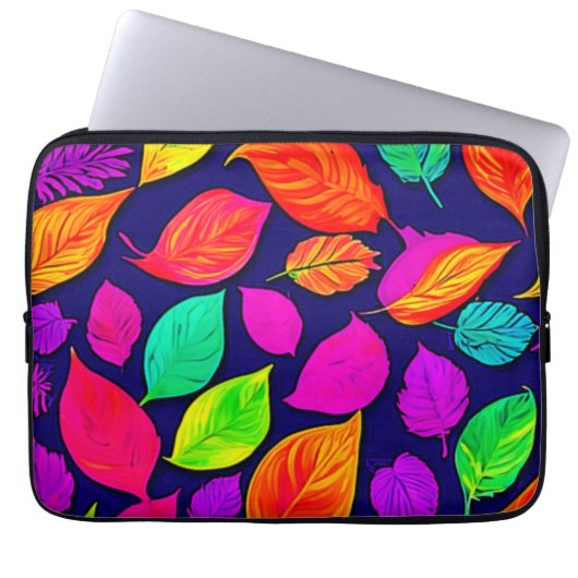 Farbige Herbstlaube Kunstwerk Laptopschutzhülle (Vorderseite)