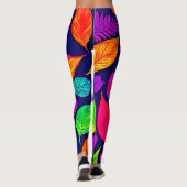 Farbige Herbstlaube Kunstwerk Leggings (Rückseite)