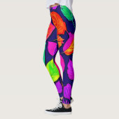 Farbige Herbstlaube Kunstwerk Leggings (Links)