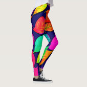 Farbige Herbstlaube Kunstwerk Leggings (Rechts)