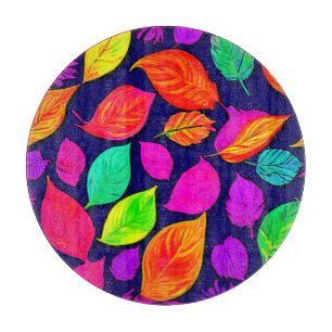 Farbige Herbstlaube Kunstwerk Schneidebrett
