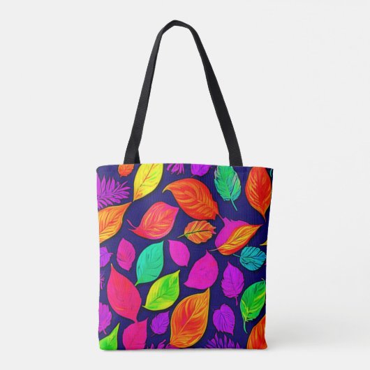 Farbige Herbstlaube Kunstwerk Tasche (Rückseite)