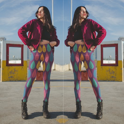 Farbige Herbstlaube Leggings