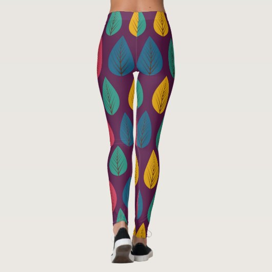 Farbige Herbstlaube Leggings (Rückseite)