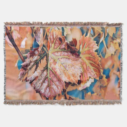 Farbige Herbstlaube mit Herbstfarben Aquarell Decke (Vorderseite)