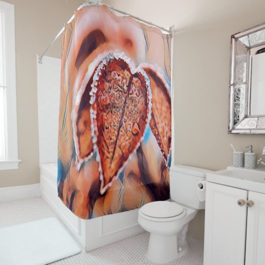 Farbige Herbstlaube mit Herbstfarben Aquarell Duschvorhang (Beispiel)