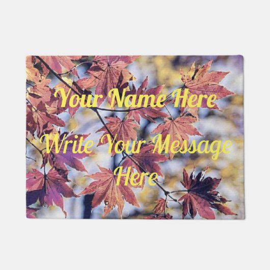 Farbige Herbstlaube mit Herbstfarben Aquarell Fußmatte (Vorderseite)
