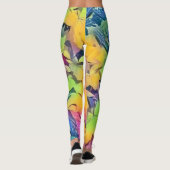 Farbige Herbstlaube mit Herbstfarben Aquarell Leggings (Rückseite)