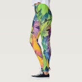 Farbige Herbstlaube mit Herbstfarben Aquarell Leggings (Links)