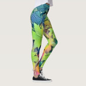 Farbige Herbstlaube mit Herbstfarben Aquarell Leggings (Rechts)