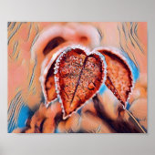 Farbige Herbstlaube mit Herbstfarben Aquarell Poster (Vorne)