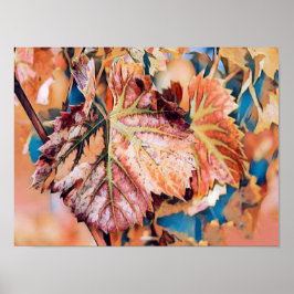 Farbige Herbstlaube mit Herbstfarben Aquarell Poster